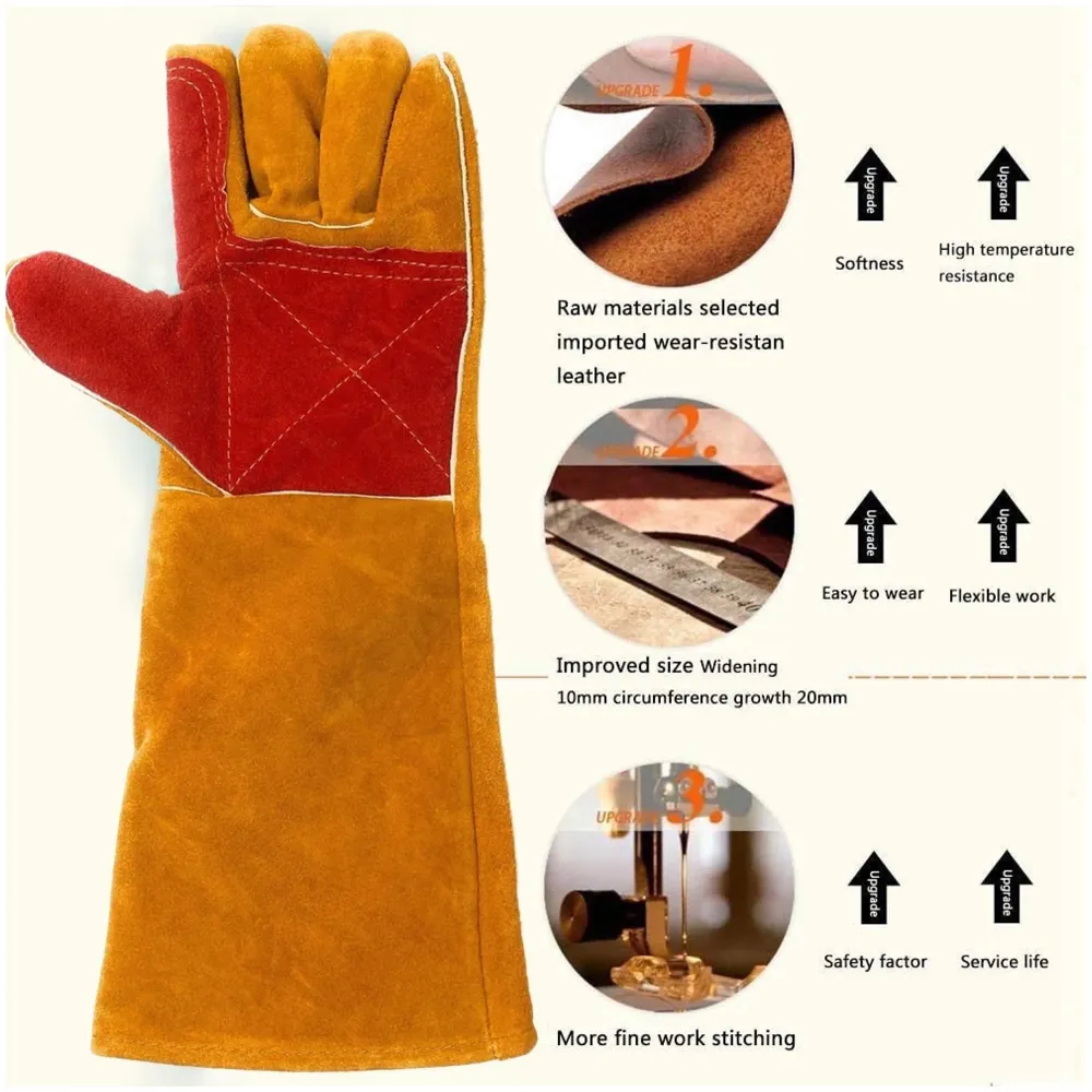 Anti Bite Gloves Safe And Durable Animal handling Gloves For Dog Cat Bird Parrot Lizard Antibite 18 Inches Long. - 3