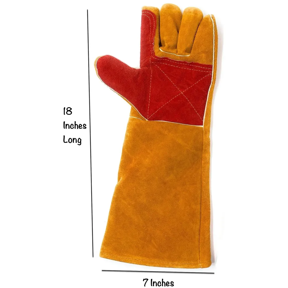 Anti Bite Gloves Safe And Durable Animal handling Gloves For Dog Cat Bird Parrot Lizard Antibite 18 Inches Long.