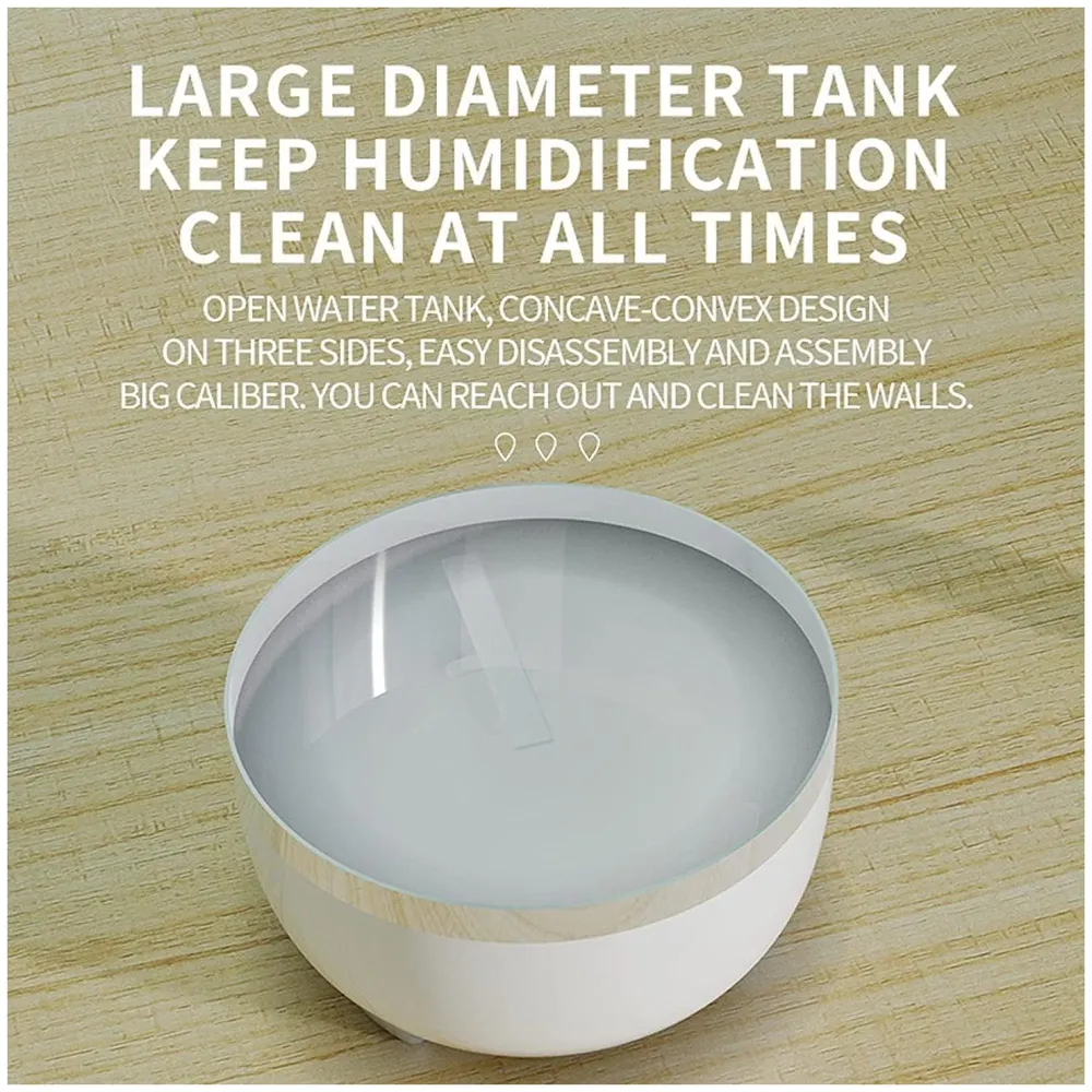 Anti-Gravity Humidifier Ultrasonic Cold Mist With Water Drop Spraying, Backflow Of Water Unique Lighting Design, Bedroom And Office Humidifier, Automatic Stop Function, White, 500 ML - 9