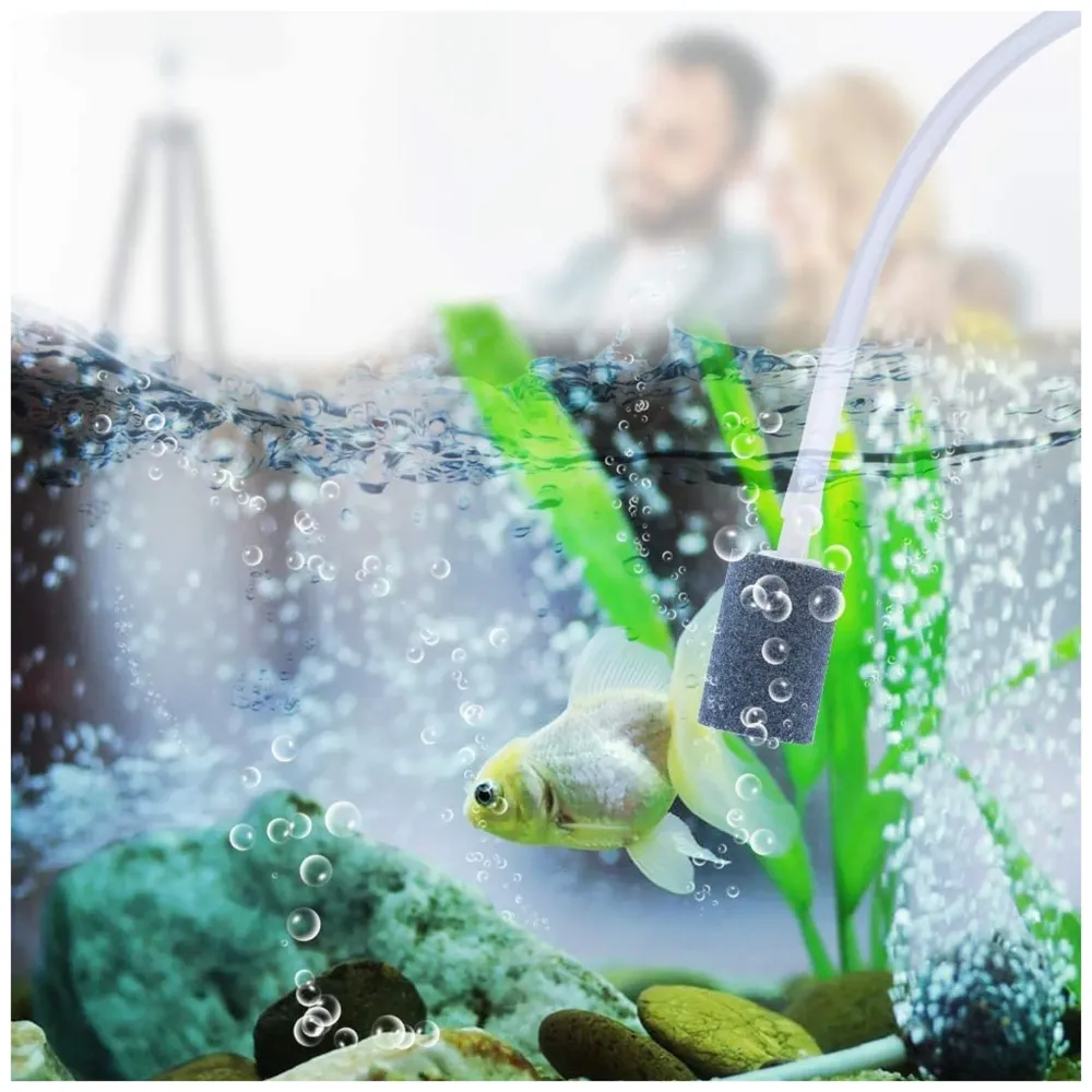 Aquarium Oxygen Pump - USB Air Pump - Quietest Portable Aquarium Air Pump - Air Stone and Hose Included - Low Power Usage