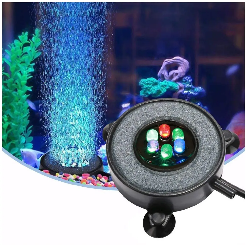 Aquarium Air Stone with Changing Light Colours LED Light for Fish Tanks and Aquariums, Waterproof Aquarium Bubble Lights with Remote Control (Bubble Pump and Wire Not Included)