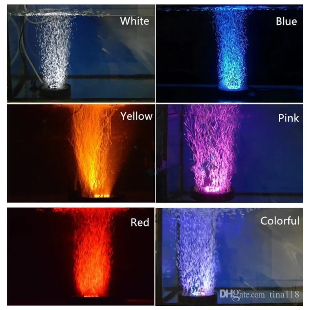 Aquarium Air Stone with Changing Light Colours LED Light for Fish Tanks and Aquariums, Waterproof Aquarium Bubble Lights with Remote Control (Bubble Pump and Wire Not Included)