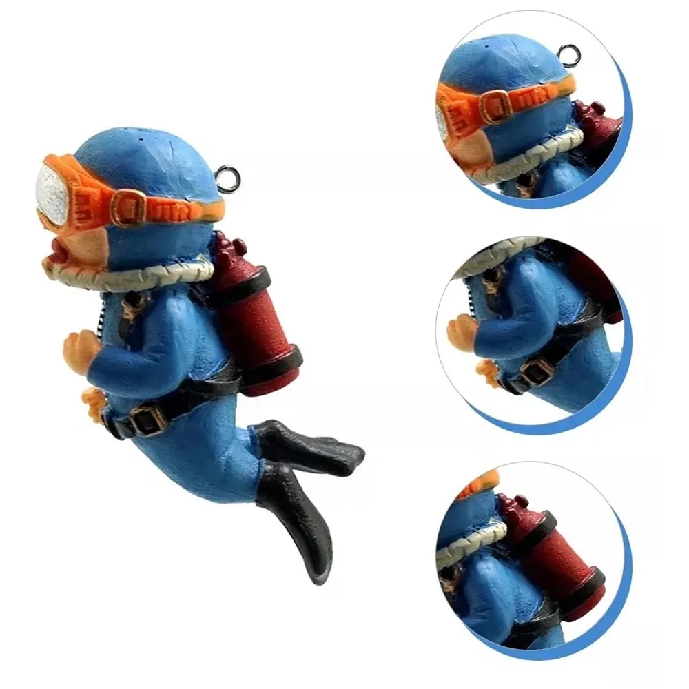 2pc Aquarium Diver Cartoon Aquarium Floating Cute Resin Aquarium Accessories Decorative Items for Fish Aquarium, Floating on Water Aquarium, Fish Aquarium Decoration, 7 X 3 cm Premium