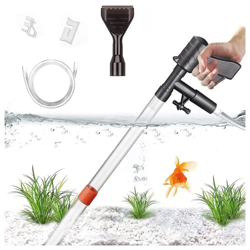 Aquarium Cleaner Fish Tank Siphon Pipe for Aquarium with Vacuum Gravel Removal System for Cleaning the Bottom of Fish Tanks and Aquariums.