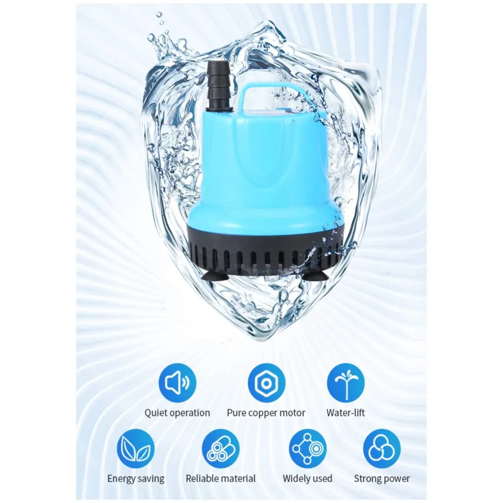 1200L/H 25W Submersible Water Fountain Pump for Aquariums Powerful Large Water Pump for Fountain, Suction Cup Bottom Water Circulation Pumps, Air Pump for Pond