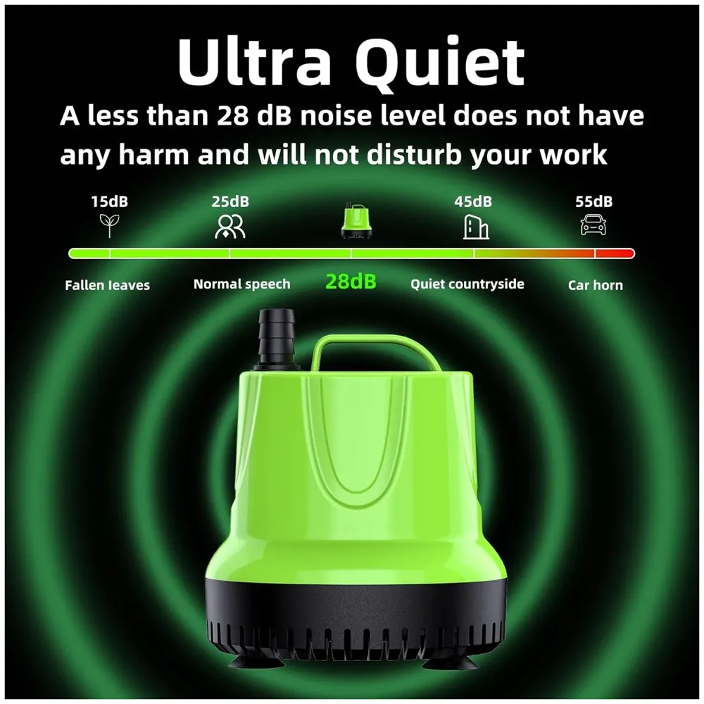 60W 840GPH Submersible Water Pump for Aquarium, Fish Tank, Hydroponics, Pond, Fountain - 4