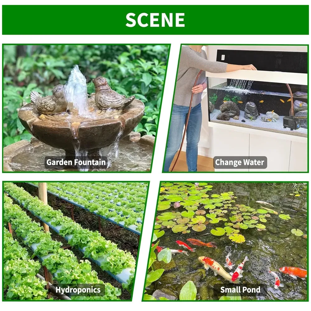 8W 160 GPH Small Submersible Pump for Aquarium Fish Tank, Pond Fountain, Hydroponic, aquapon - 6