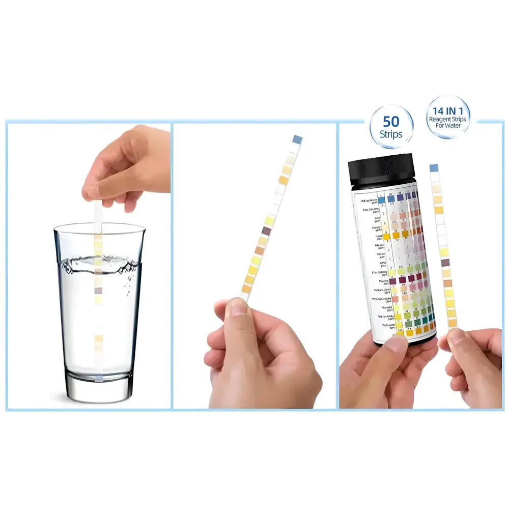 50 Strips 14 in 1 Aquarium Test Strips, Freshwater, Saltwater, Pond Test Strips for Fish Tank Testing pH, Alkalinity, Nitrite, Nitrate, Chlorine, Carbonate, Hardness Copper, Lead Etc