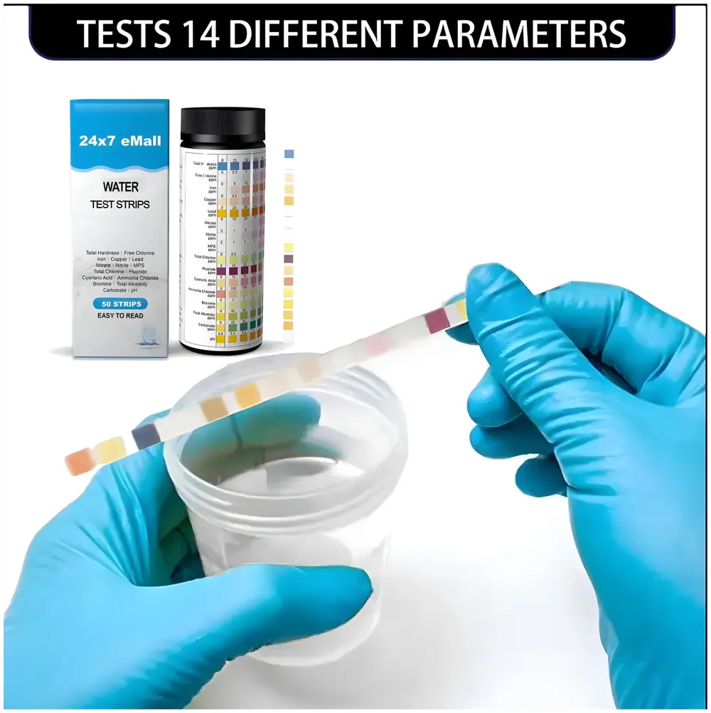 50 Strips 14 in 1 Aquarium Test Strips, Freshwater, Saltwater, Pond Test Strips for Fish Tank Testing pH, Alkalinity, Nitrite, Nitrate, Chlorine, Carbonate, Hardness Copper, Lead Etc