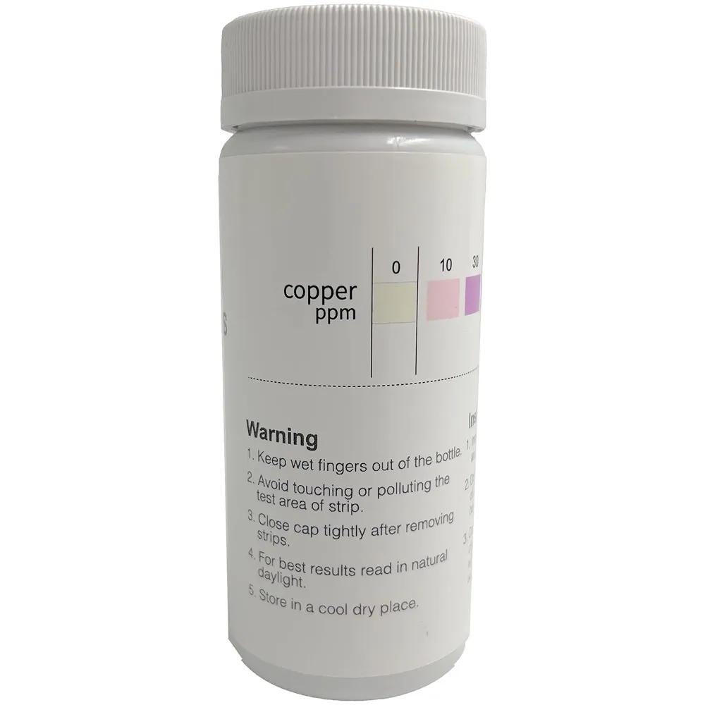 Copper CU Aquarium Test Strips, Kit 100 Strips for Freshwater, Saltwater, Pond Test Strips for Fish Tank, Swimming Pools.