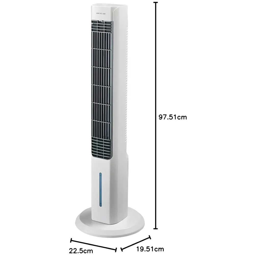 Tower Fan Air Cooler, 2.0 Evaporative, Large Area Room Cooling, 4 Speed Settings, Quiet Oscillation, Space-Saving, for Bedroom, Living Room, Office, 2.75 litres