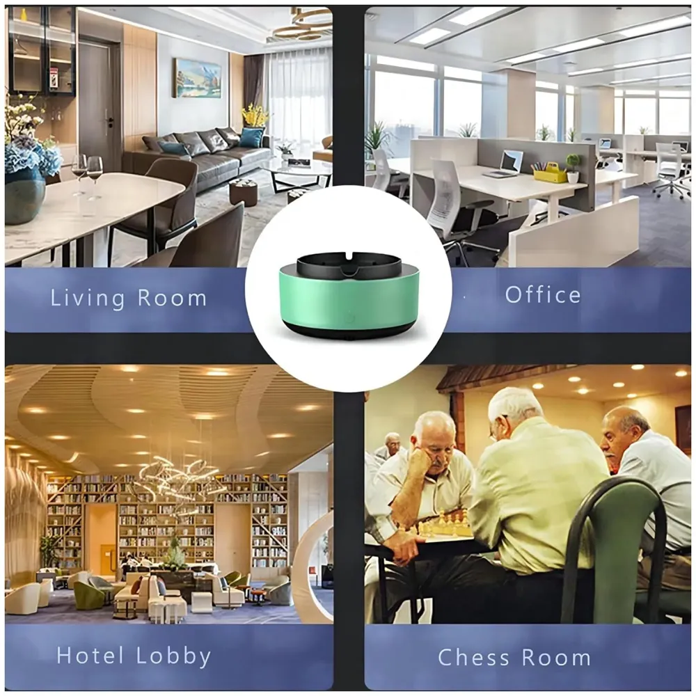 Smokeless Ashtray for Cigarettes Indoor, 2-in-1 With Air Purifier Multifunctional Smokeless Ashtray Home Ashtrays Portable Ash Tray Self Extinguishing for Cars Indoor Office