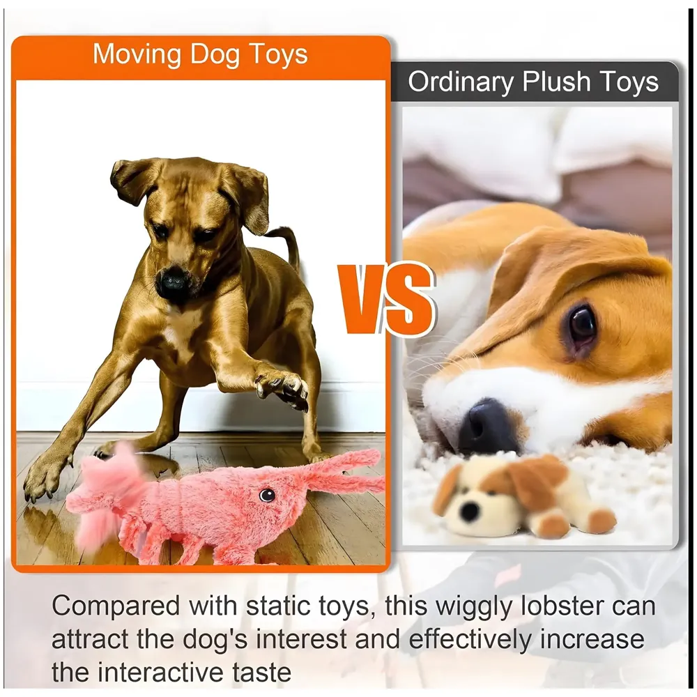 Automatic Jumping Electric Lobster Fish Cat Toys for Kittens, Wagging Fish Tail Toy, Cat Plush Toy, Cat Toy, Catnip Toy, USB Powered, Simulation Catfish Toy - 32cm x 20cm - 3