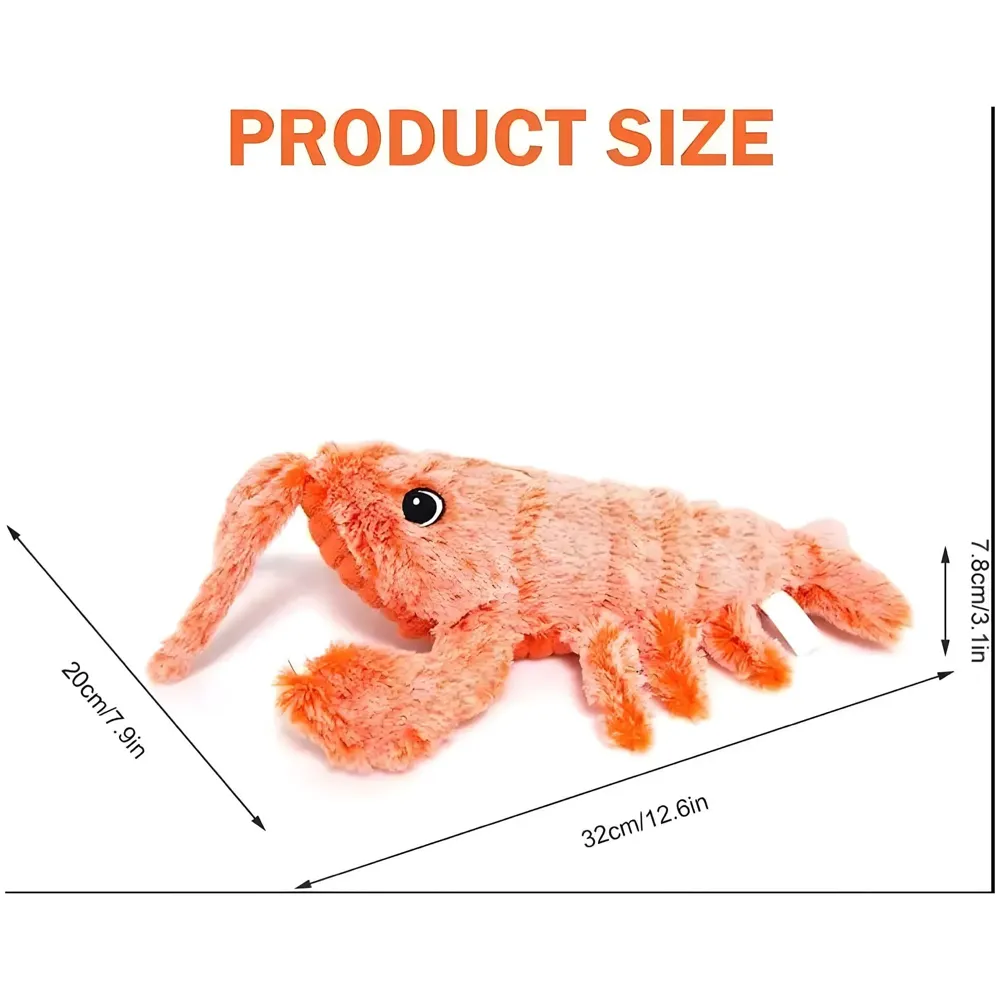 Automatic Jumping Electric Lobster Fish Cat Toys for Kittens, Wagging Fish Tail Toy, Cat Plush Toy, Cat Toy, Catnip Toy, USB Powered, Simulation Catfish Toy - 32cm x 20cm - 4