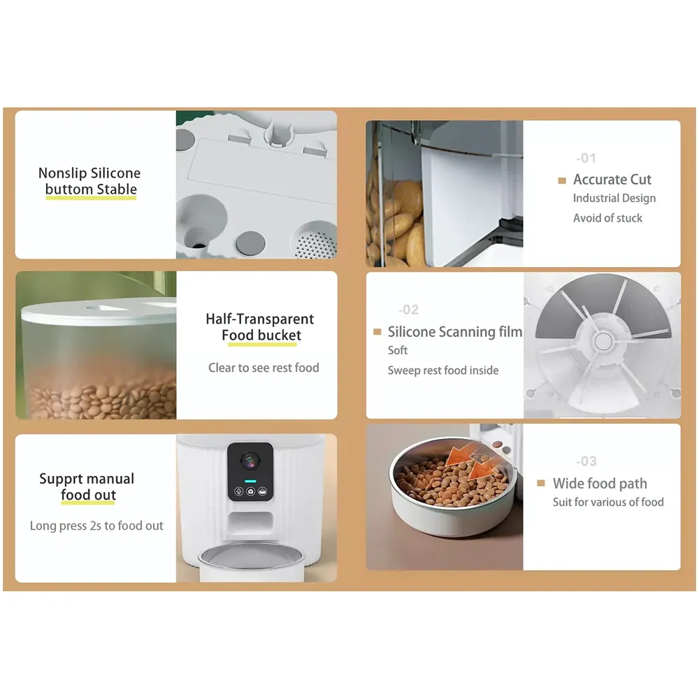 Automatic Pet Feeder, 3L Dog Feeder Pet Food Dispenser with Programmable Timer, Portion Control 1-4 Meals Per Day, Dual Power Supply for Small Medium Cats Dog Food Dispenser