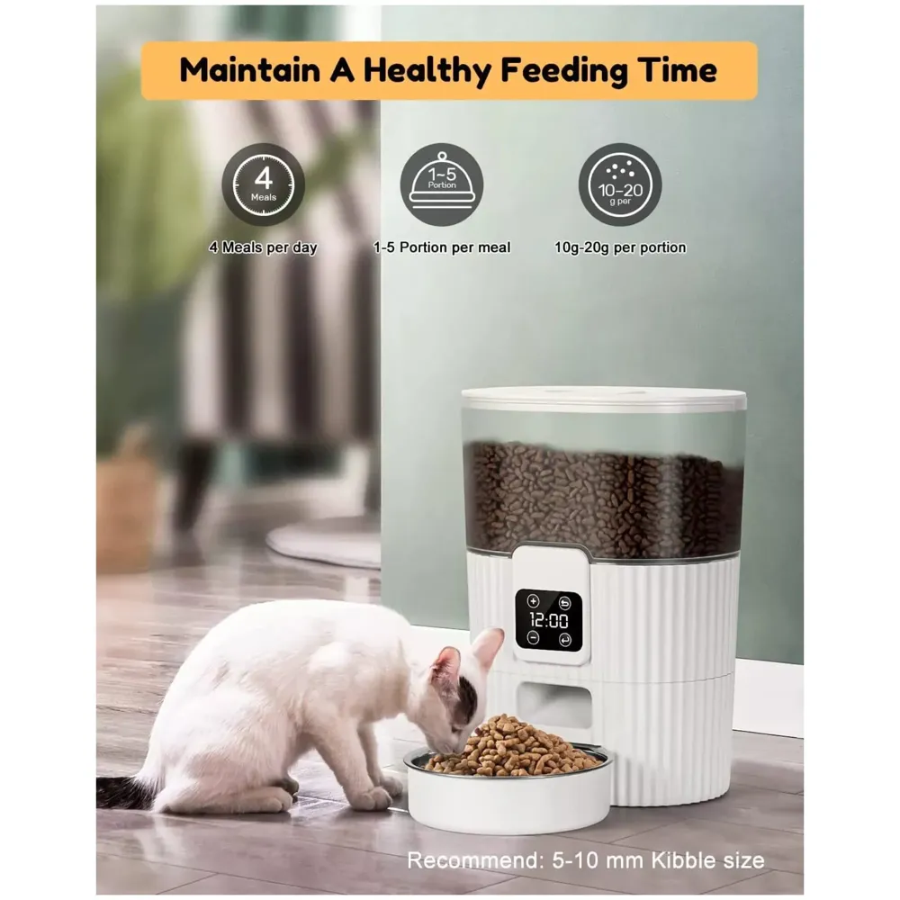 Automatic Pet Feeder, 3L Dog Feeder Pet Food Dispenser with Programmable Timer, Portion Control 1-4 Meals Per Day, Dual Power Supply for Small Medium Cats Dog Food Dispenser
