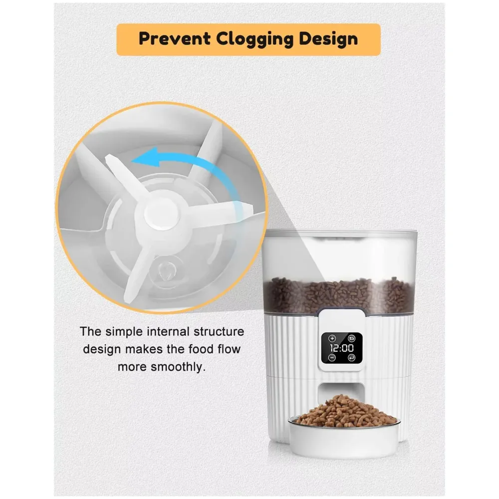 Automatic Pet Feeder, 3L Dog Feeder Pet Food Dispenser with Programmable Timer, Portion Control 1-4 Meals Per Day, Dual Power Supply for Small Medium Cats Dog Food Dispenser