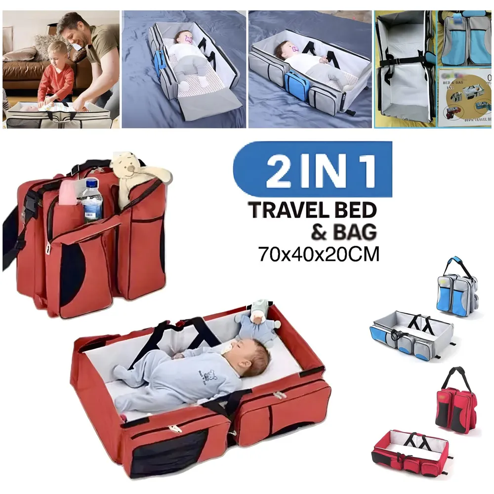 Baby Bed Bag Portable 3 in 1 Portable Bassinet Cot Crib Bags for Infant Sleeping Resting Nappy Changing Station for 0-12 Months