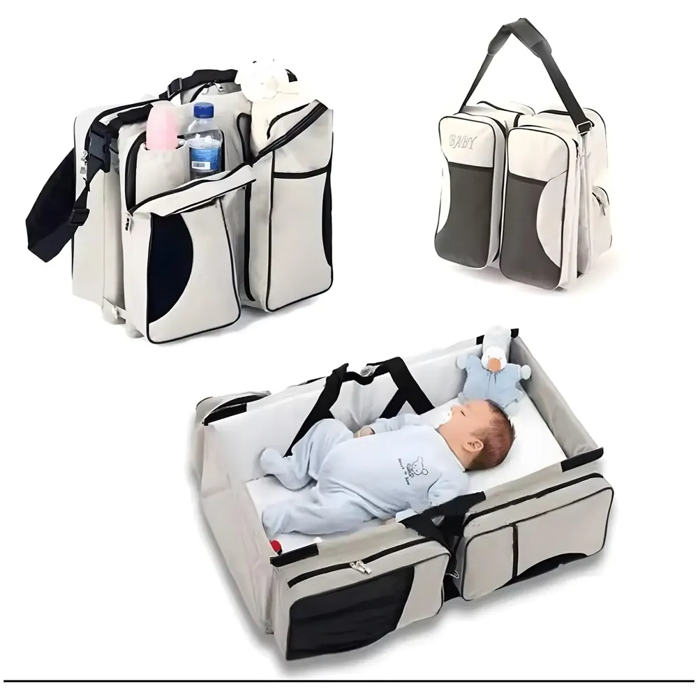 Baby Bed Bag Portable 3 in 1 Portable Bassinet Cot Crib Bags for Infant Sleeping Resting Nappy Changing Station for 0-12 Months