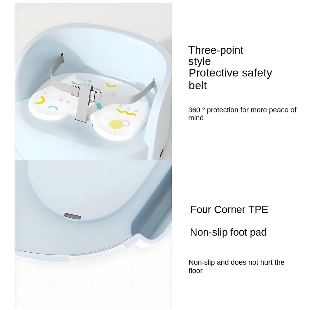 Baby Feeding Chair Booster Seat White Safety Belt 35 x 33.5 cm