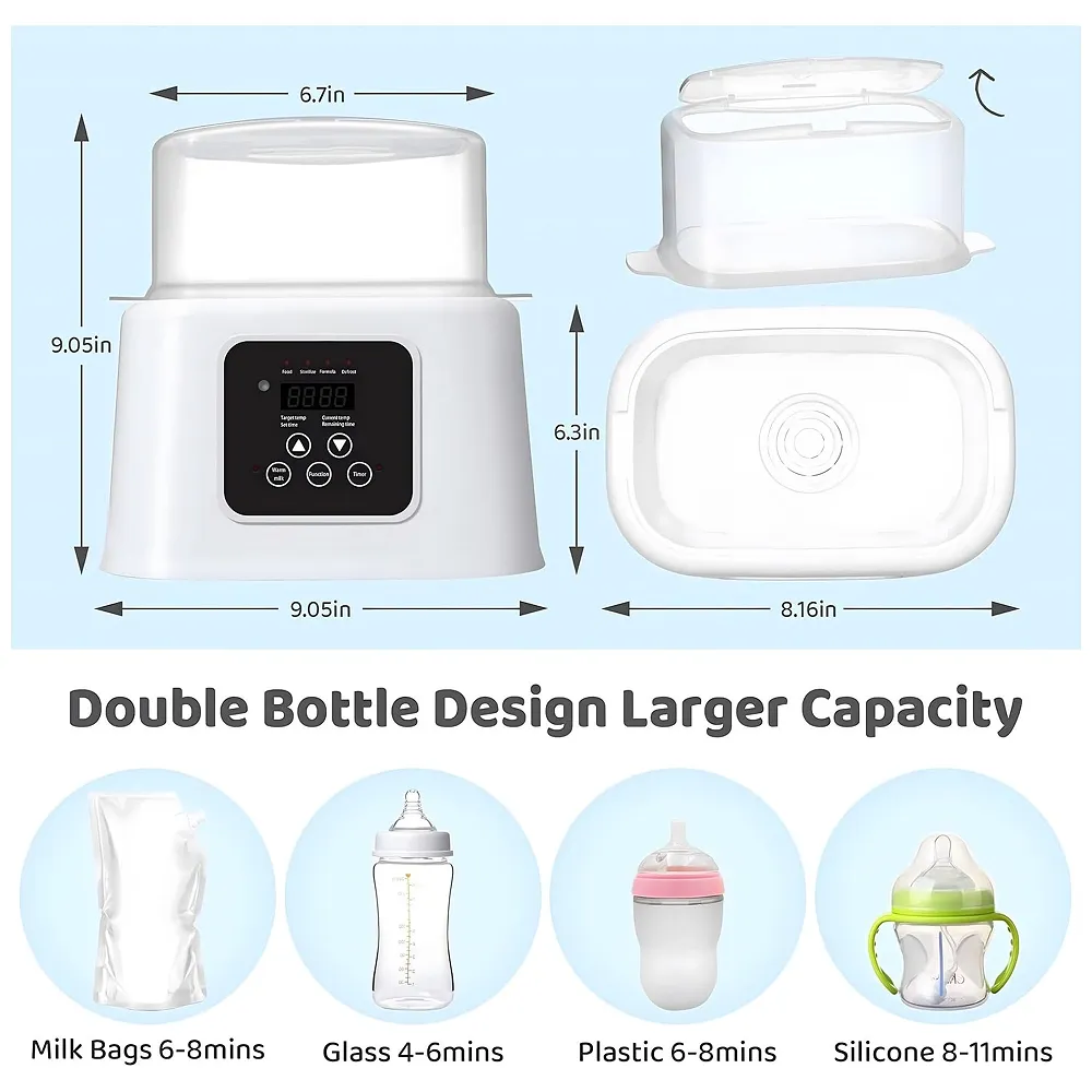 6 in 1 Baby Bottle Warmer and Sterilizer LCD Large Capacity Set
