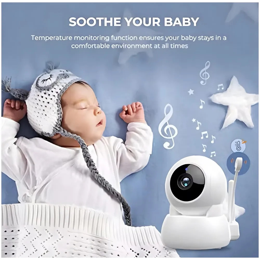 5 Inch Baby Monitor with Camera and Audio, Long Range Video Baby Monitor-, Night Vision, VOX Mode-Power Saving, Portable Travel Screen, Baby Safety Camera, for Baby/Pet, Plug & Play - 5