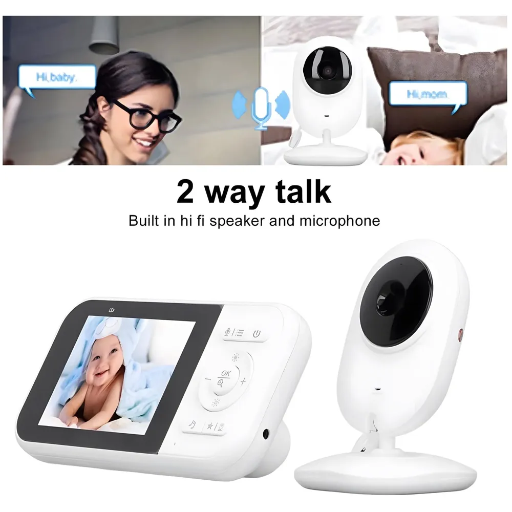 Video Baby Monitor with 2.8" LCD Screen – Two-Way Communication, Night Vision, VOX ECO Mode, Temperature Monitoring, and Soothing Lullabies - 5