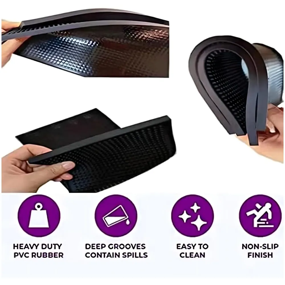 PVC Rubber Bar Mat, Non-Slip Bar Service Spill Mat Bar Table Mat Restaurant Kitchen Counter Bar Pad, Anti-Skid Heat Resistant 60 cm x 8 cm – Pack of 1 - 7