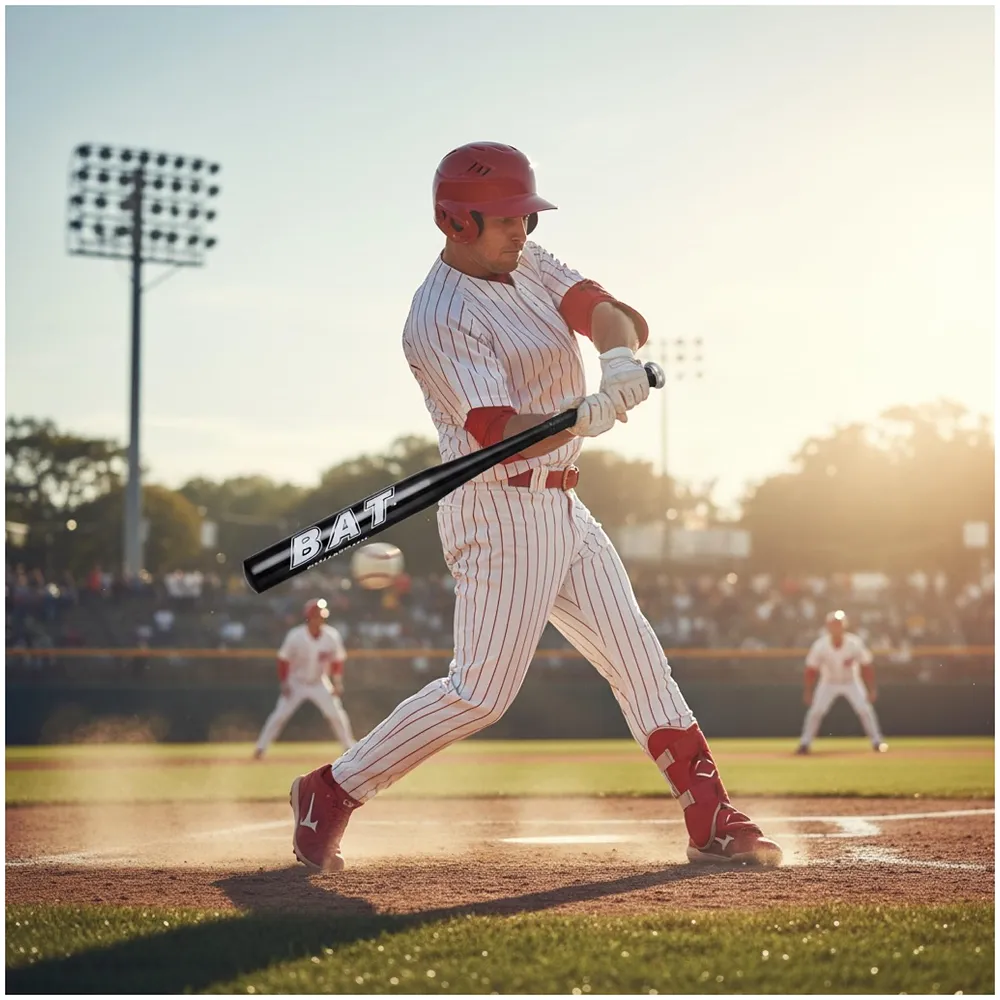 Alloy Steel Baseball Bat 34 Inch | 500 Grams | Anti-Slip Rubber Grip | Spray Coating Finish | for Players Age 12 & Above | Sports Training & Practice