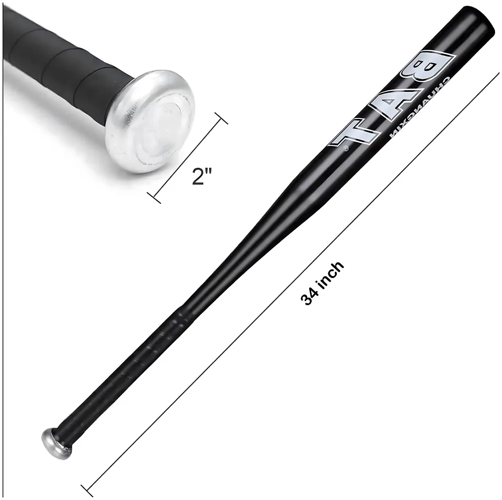 Alloy Steel Baseball Bat 34 Inch | 500 Grams | Anti-Slip Rubber Grip | Spray Coating Finish | for Players Age 12 & Above | Sports Training & Practice