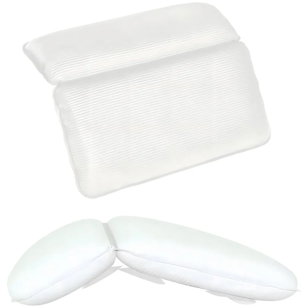 Premium Bath tub Pillow – Luxurious Spa Cushion with Ergonomic Design with Suction Cups for Ultimate Neck and Shoulder Support in Bathtub 14.5 x 11 Inch - White