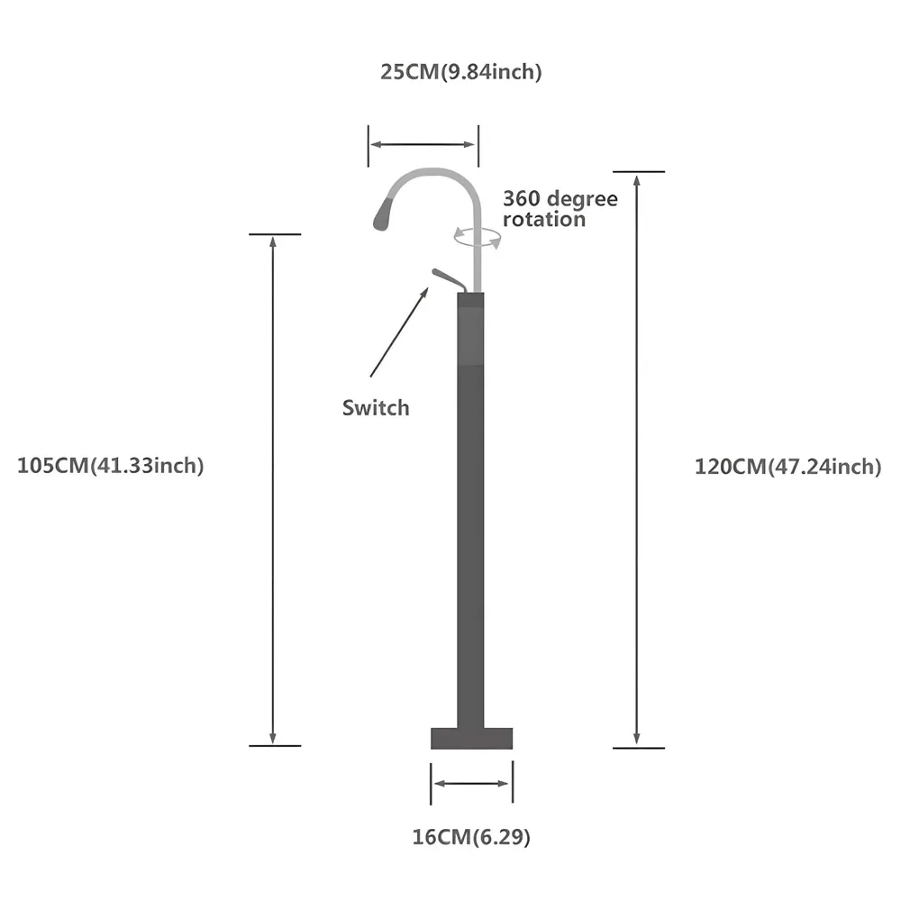 Golden freestanding Bathtub Faucet Mixer hot and Cold Water Drop Design aerated Flow for Bath tubs and wash basins Bathroom Toilet Jacuzzi Gold Finish - 3