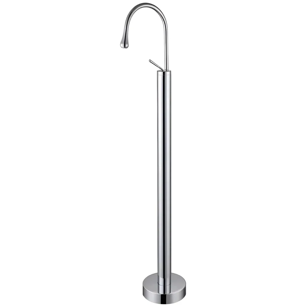 freestanding Bathtub Faucet Mixer hot and Cold Water Drop Design aerated Flow for Bath tubs and wash basins Bathroom Toilet Jacuzzi Silver Chrome Finish