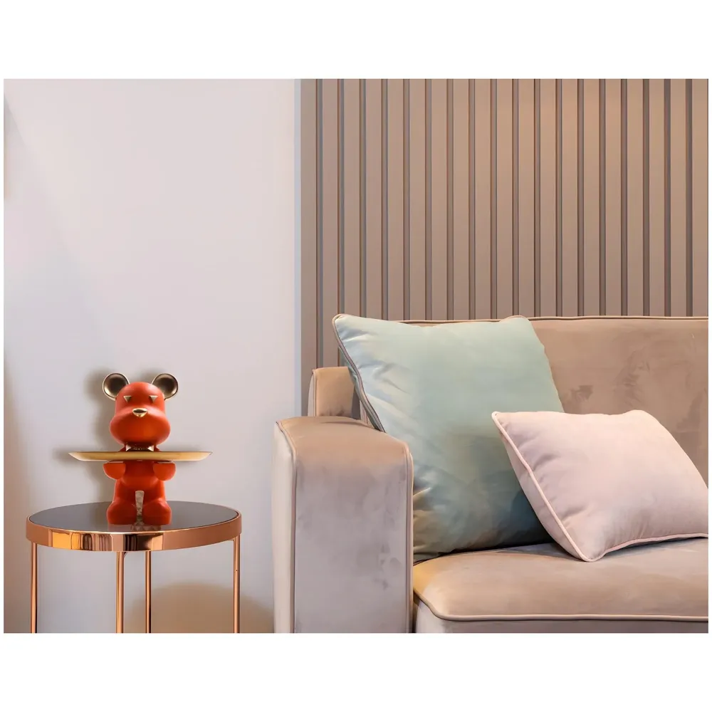 Bear Design Brick with Holder Plate for Keys, Cosmetics Home and Bathroom Décor 9 in Height Idol Show Piece Resin Figure with Stainless Steel Plate - 6