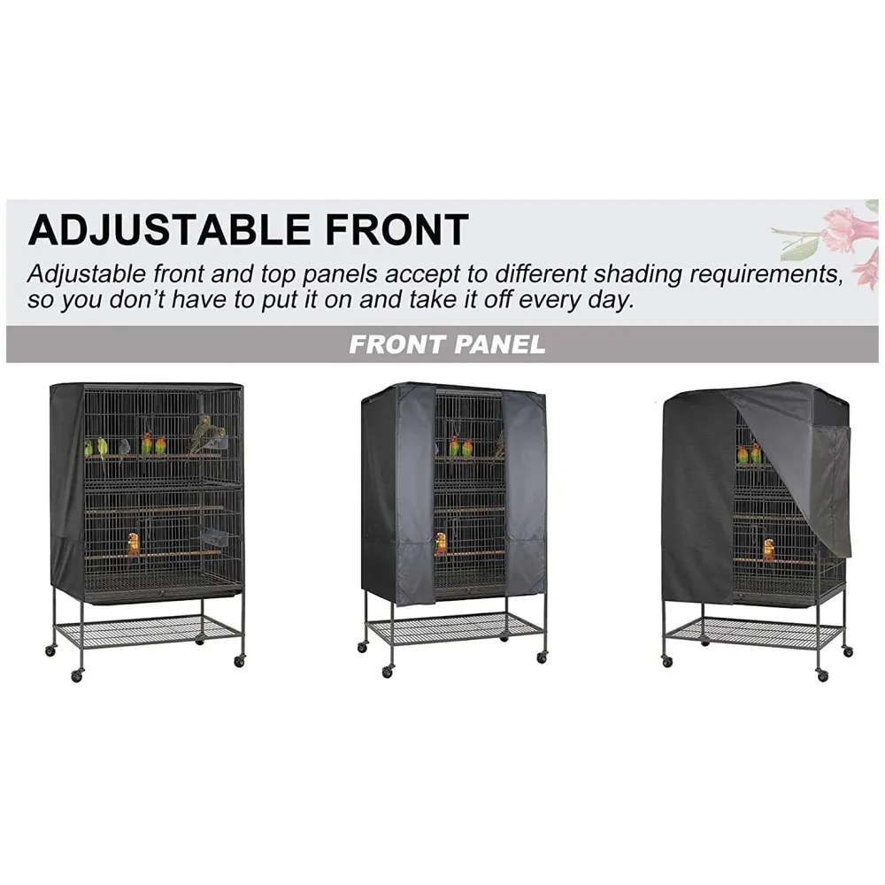 30 inch Sturdy Large Bird Cage with Cover for Parakeets Cockatiels Parrot Sun Conure Green-Cheeked Parakeet Lovebird Canary Finch Lovebird Pigeons Parrot with Rolling Stand (Black, Large)