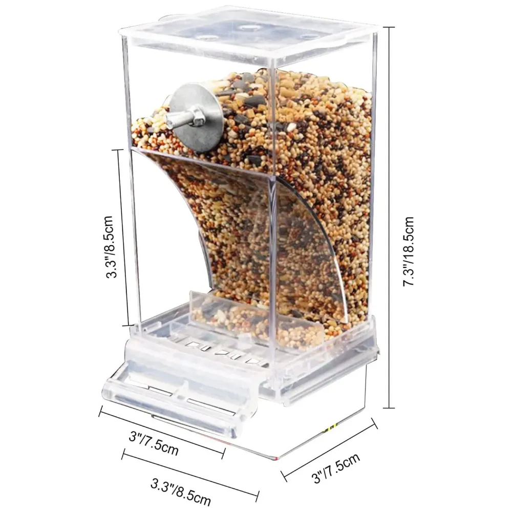 Automatic Bird feeders, Bird Cages, Parrot Seed feeders with perches, and Cages for Small and Medium Lovebirds and Parakeets