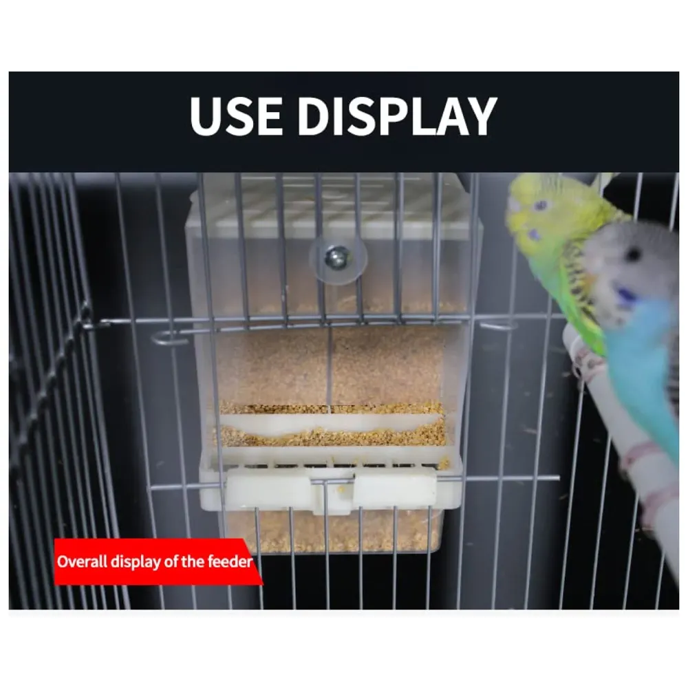 Automatic Bird feeders, Bird Cages, Parrot Seed feeders with perches, and Cages for Small and Medium Lovebirds and Parakeets