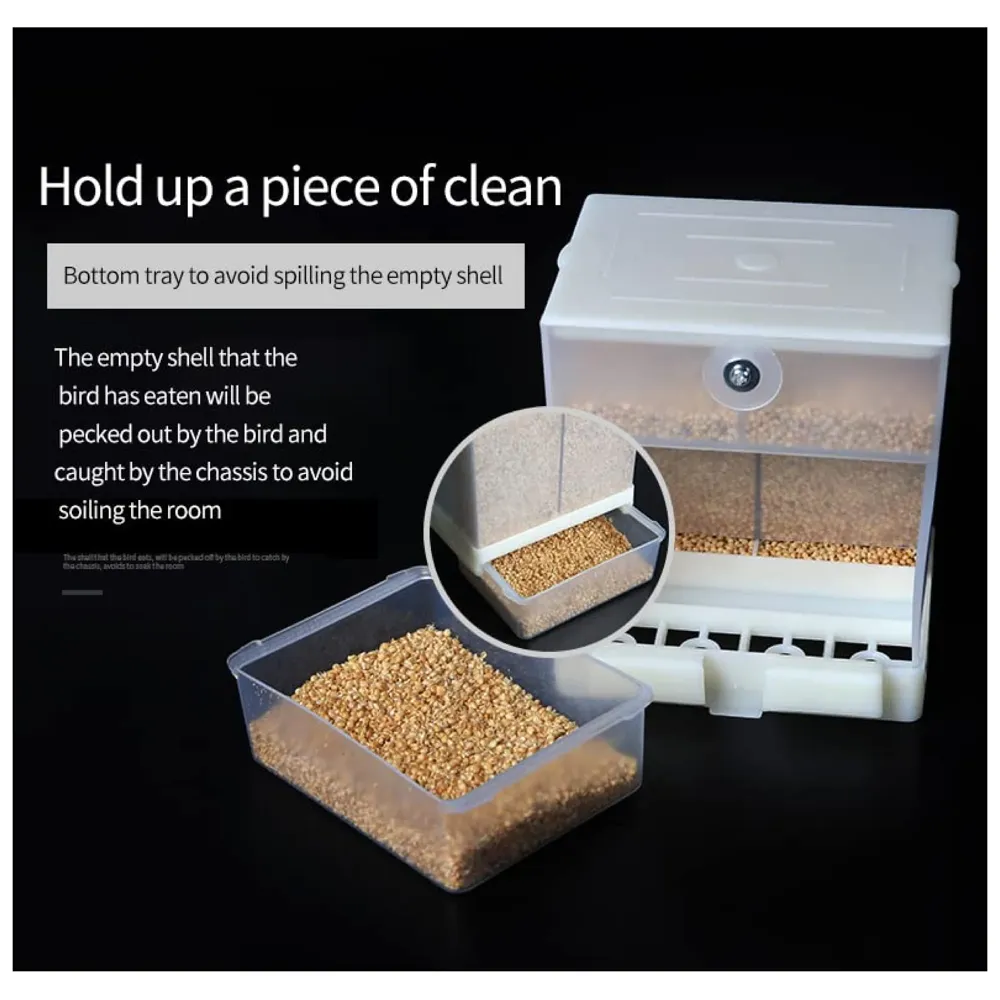 Automatic Bird feeders, Bird Cages, Parrot Seed feeders with perches, and Cages for Small and Medium Lovebirds and Parakeets