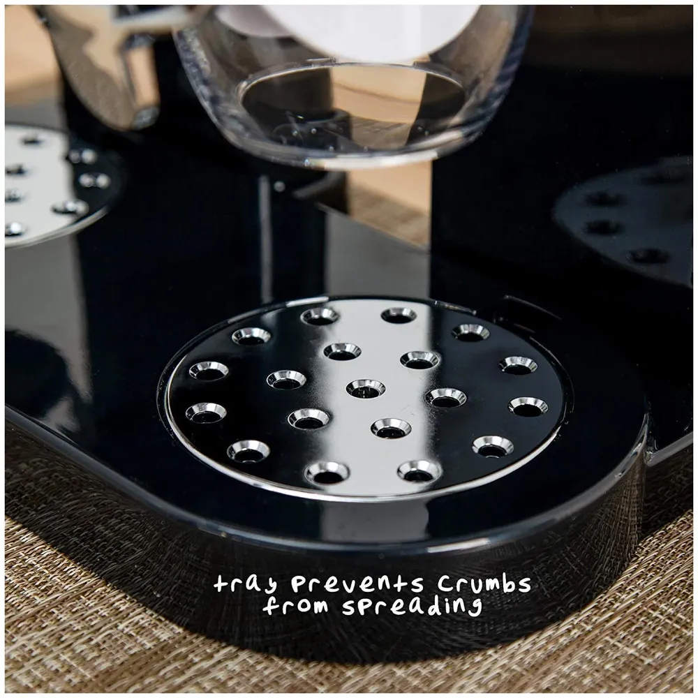 Airtight Double Jar Food Dispenser Kitchen Storage Container for Cornflakes/Cereal/Pulses/Beans/Oatmeal/Candy/Namkeen/Dry Food PVC - 500 gm, 2 Piece, Black - 8