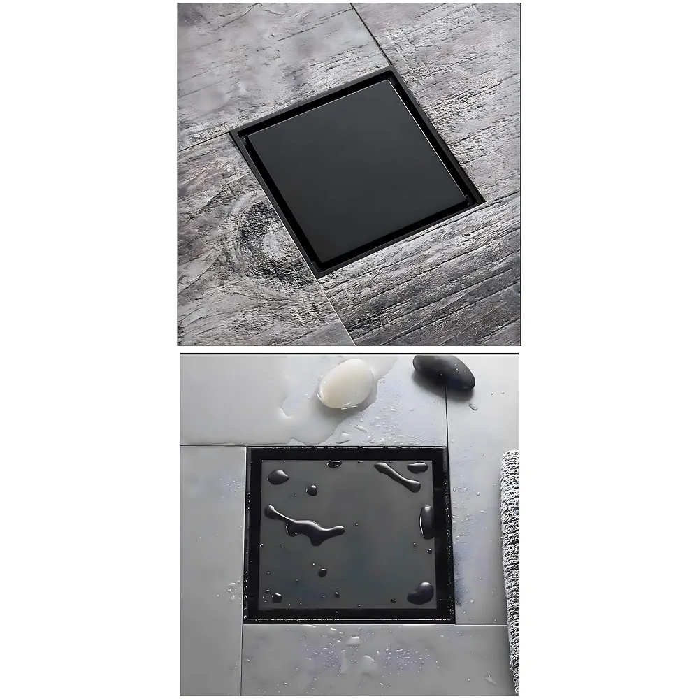 Black Bathroom Drain Jali Anti Cockroach Trap Tile Insert 6 Inch