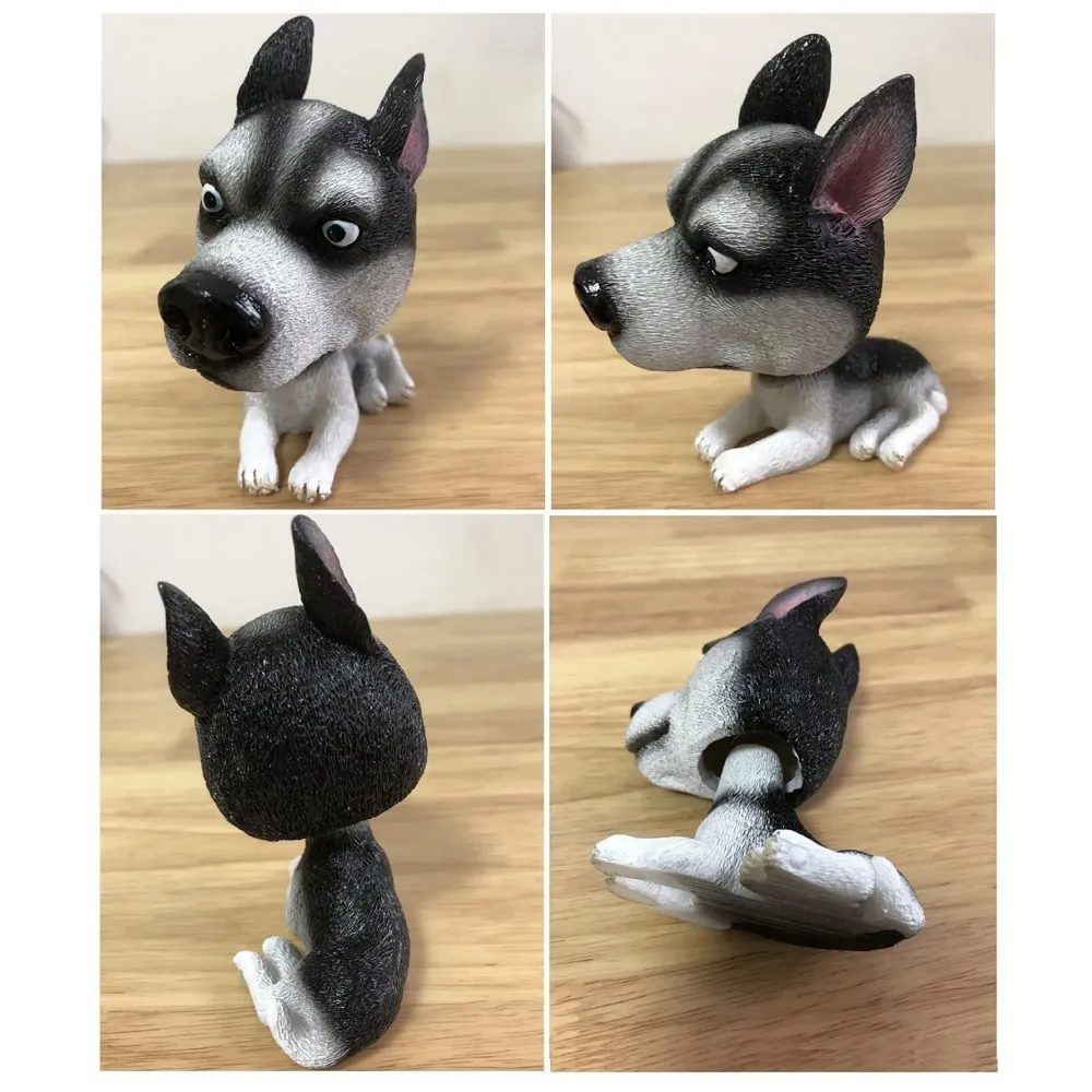 Dog Bobblehead Resin for Cars ~ Desks ~ Study ~ Office ~ Dashboard Decors Size - 4 INCHES (Siberian Husky Sitting)