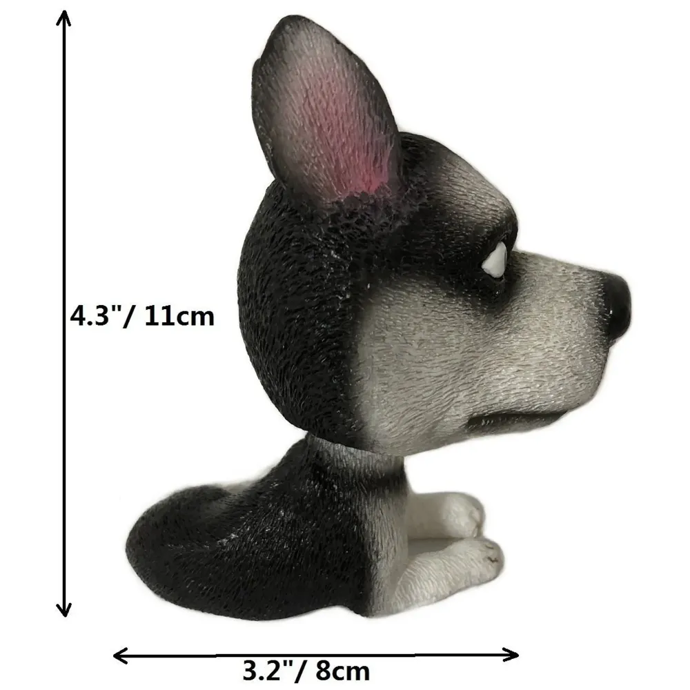 Dog Bobblehead Resin for Cars ~ Desks ~ Study ~ Office ~ Dashboard Decors Size - 4 INCHES (Siberian Husky Sitting)