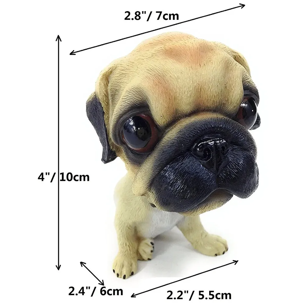 Dog Bobblehead Resin for Cars ~ Desks ~ Study ~ Office ~ Dashboard Decors (Pug)
