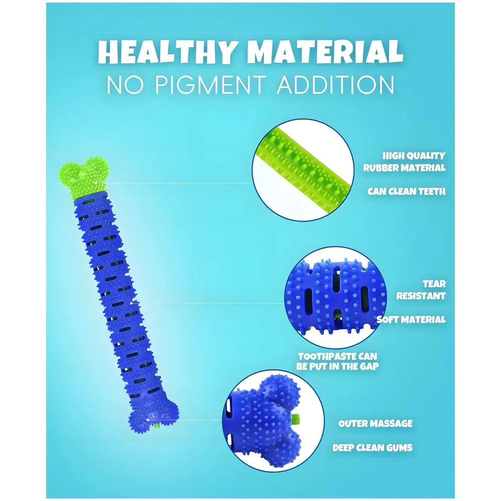 Bone Chew Toy Silicone Pet Stick, Dog Stick, for Teeth Cleaning, Toy Pet - 24.5 cm x 4.5 cm for Small and Large Dogs - 3