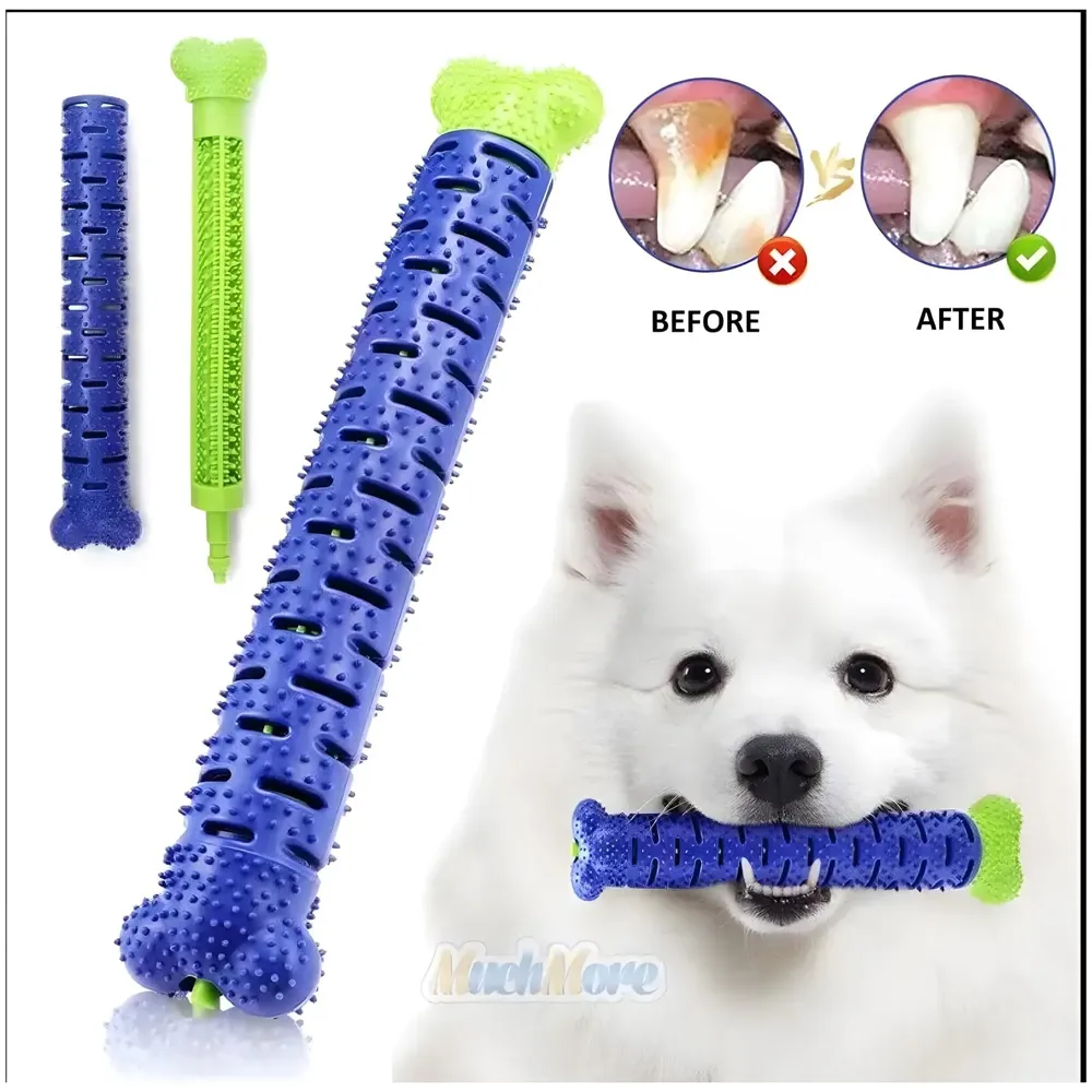 Bone Chew Toy Silicone Pet Stick, Dog Stick, for Teeth Cleaning, Toy Pet - 24.5 cm x 4.5 cm for Small and Large Dogs - 6
