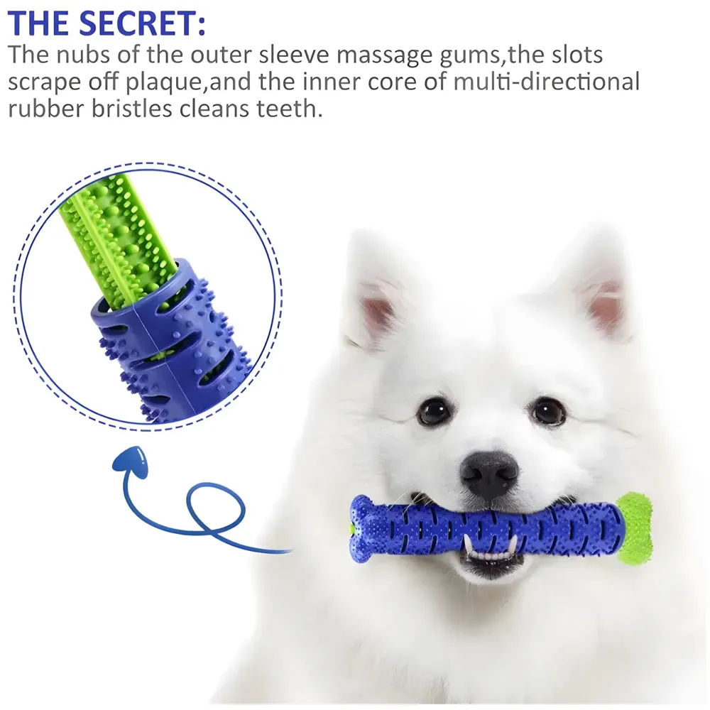 Bone Chew Toy Silicone Pet Stick, Dog Stick, for Teeth Cleaning, Toy Pet - 24.5 cm x 4.5 cm for Small and Large Dogs