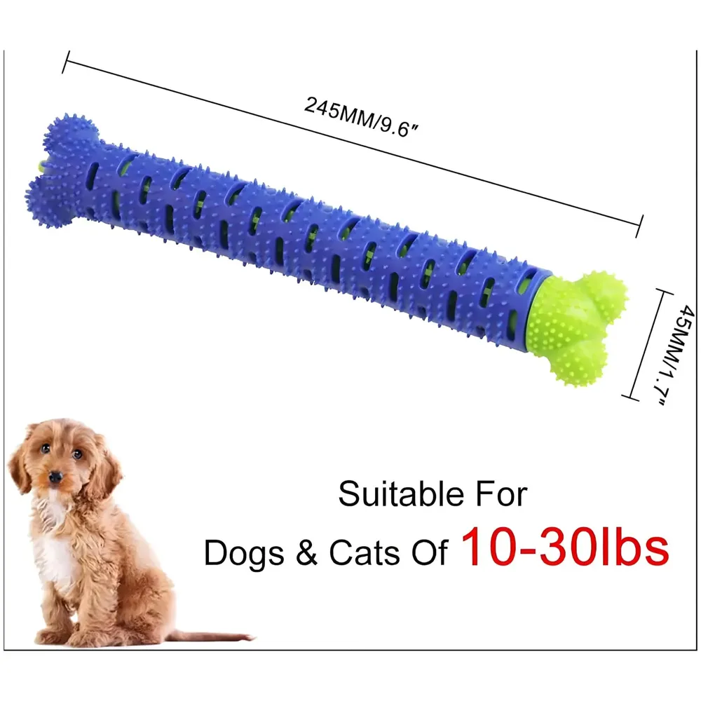 Bone Chew Toy Silicone Pet Stick, Dog Stick, for Teeth Cleaning, Toy Pet - 24.5 cm x 4.5 cm for Small and Large Dogs