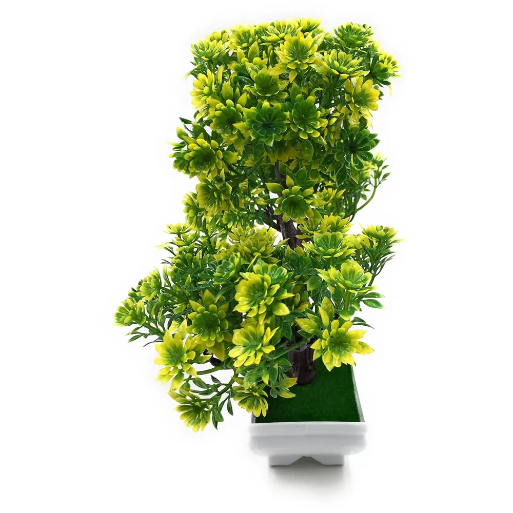 Artificial Bonsai Dwarf Tree with PVC Pot (Light Green)