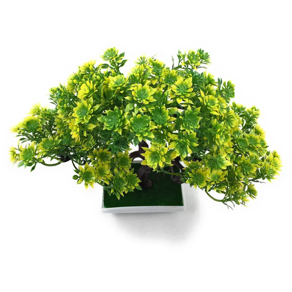Artificial Bonsai Dwarf Tree with PVC Pot (Light Green)