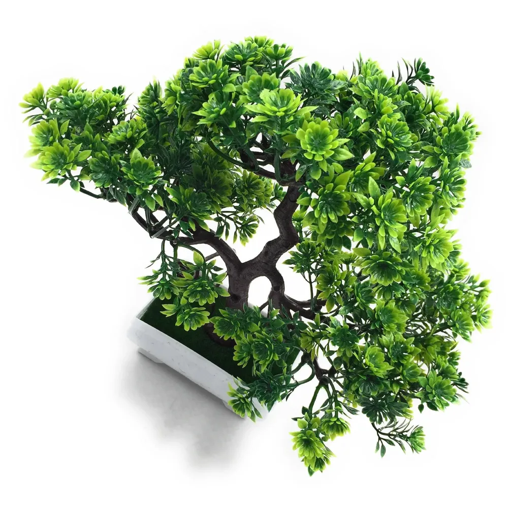 Artificial Bonsai Dwarf Tree with PVC Pot (Dark Green)